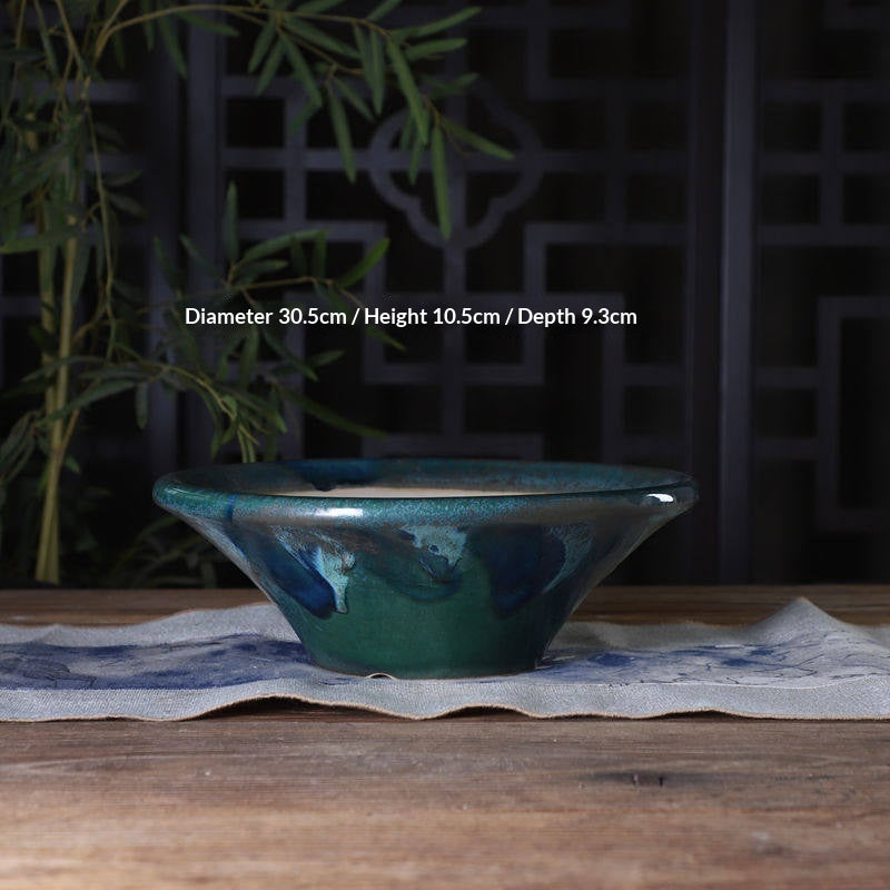 Style: Style 3 - Handmade Ceramic Glazed Basins For Flower Pots Bonsai Green Plants Potted And Outdoor Planters