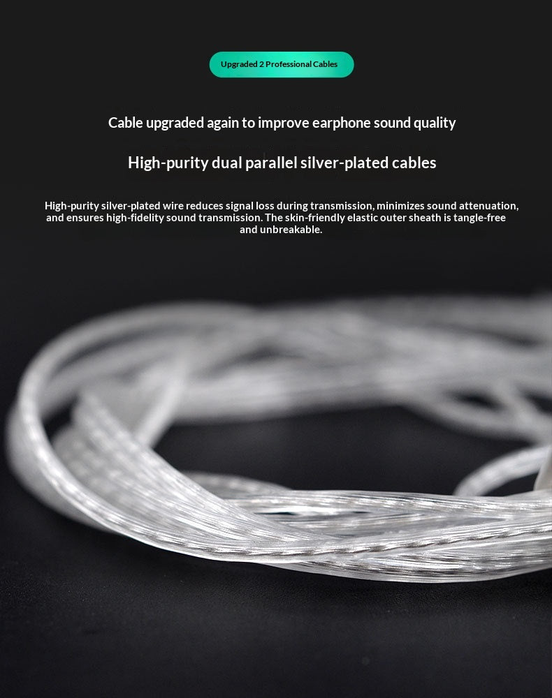 Color: Dazzling Green Standard - Hybrid Dynamicbalanced Armature In-ear Noise-canceling Music Headphones With Microphone