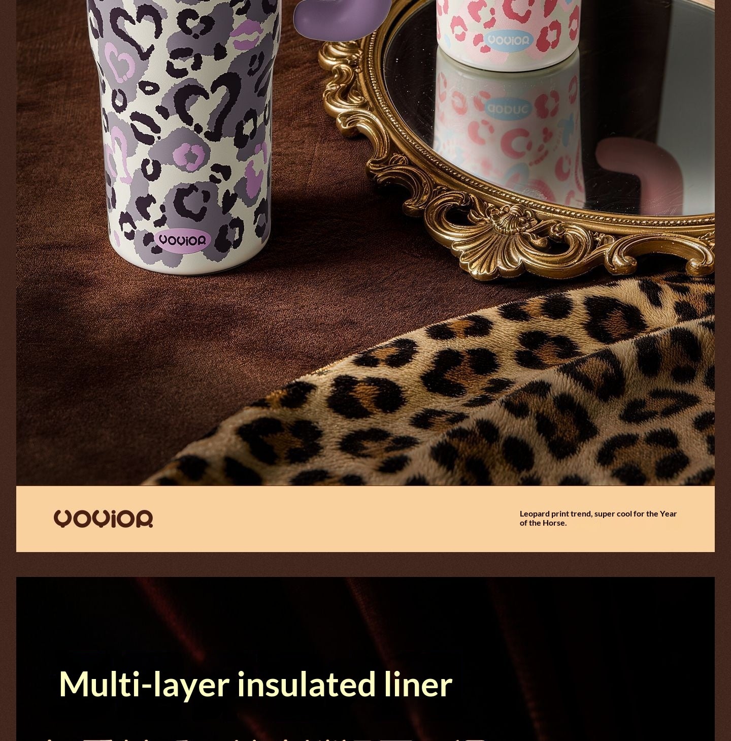 Style: Pink, Specifications: Add Cleaning Tools - Household Item Leopard-print Straw Water Cup