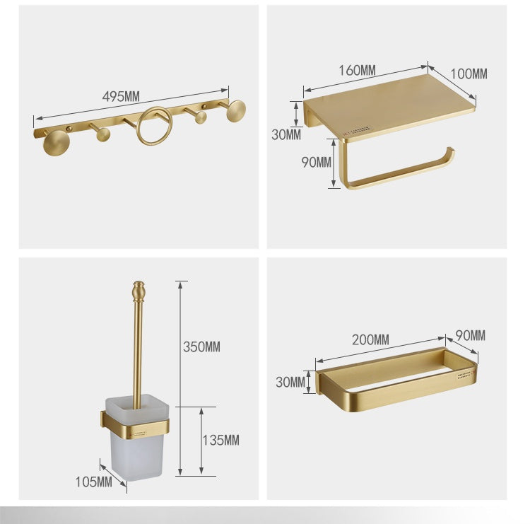 Size: Tissue Holder - Brushed Brass Solid Towel Rack Shelf