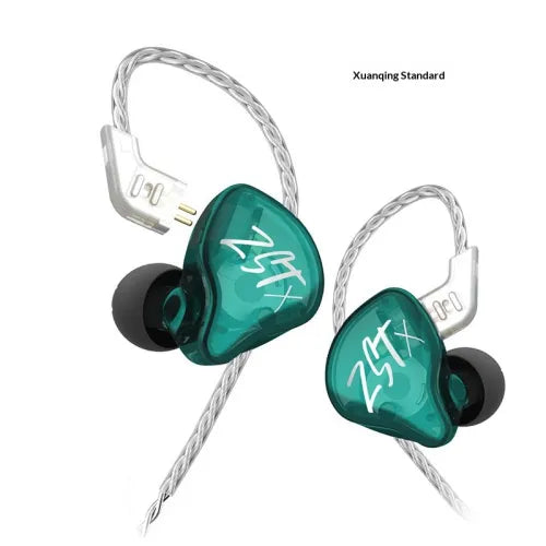 Color: Dazzling Green Standard - Hybrid Dynamicbalanced Armature In-ear Noise-canceling Music Headphones With Microphone