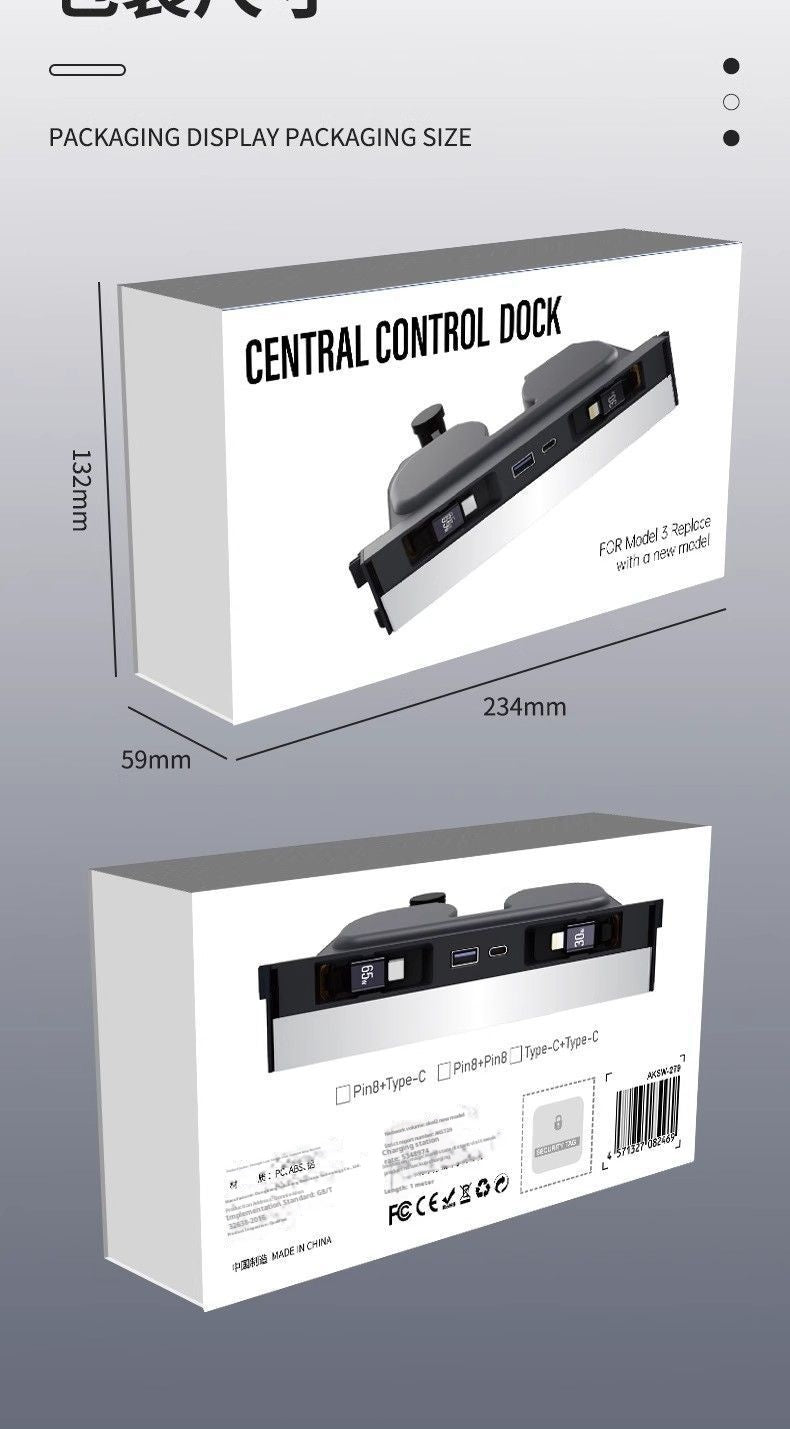 Applicable To Model 3y Slide-out Expansion Dock In-car Central Control Charging Expansion Usb Accessory