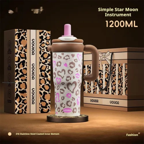Style: Su Xingyue Instrument, Specifications: Add Cleaning Tools Gift Bag - Household Item Leopard-print Straw Water Cup