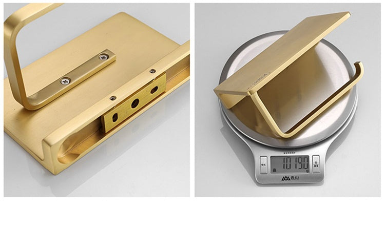 Size: Tissue Holder - Brushed Brass Solid Towel Rack Shelf