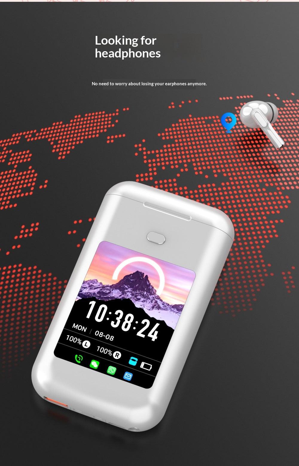 Color: White, Style: Standard - Se-two Bluetooth Touch-control Noise-canceling Transparency Mode Headphones With Display