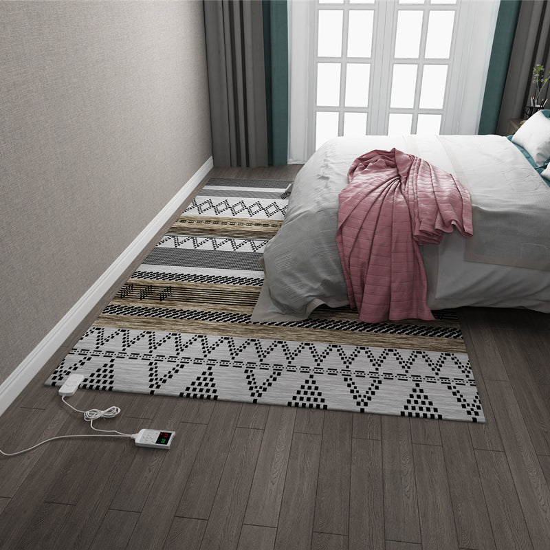 Specifications: Morocco 01, Size: 80cmx120cm-us, Power Supply: - Flocked Graphene Electric Heating Carpet