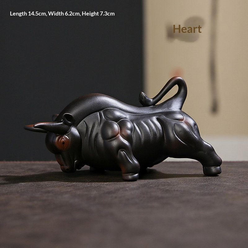 Style: Irresistible, Size: Large Size - Purple Clay Bullish Spirit Soaring To The Heavens Tea Pet Ornament Premium Accessory