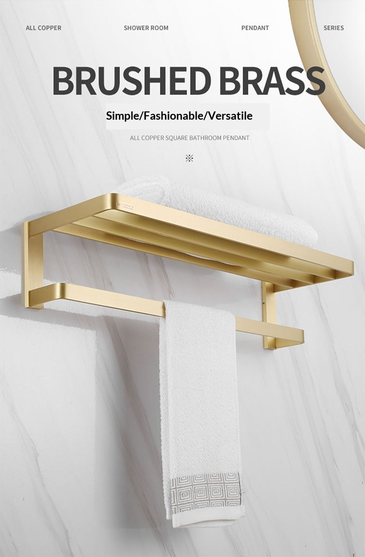 Size: Tissue Holder - Brushed Brass Solid Towel Rack Shelf
