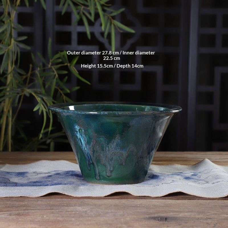 Style: Style 7 - Handmade Ceramic Glazed Basins For Flower Pots Bonsai Green Plants Potted And Outdoor Planters