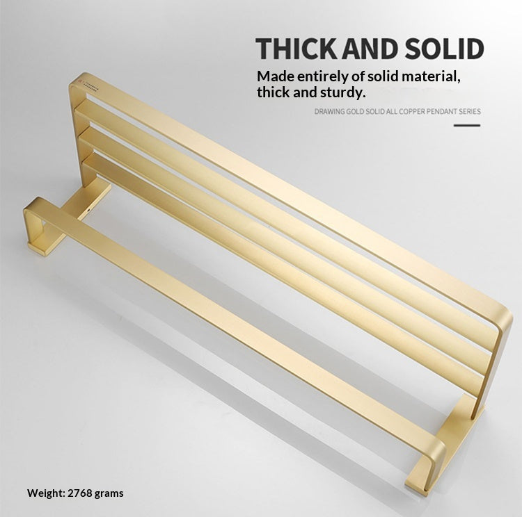 Size: Tissue Holder - Brushed Brass Solid Towel Rack Shelf