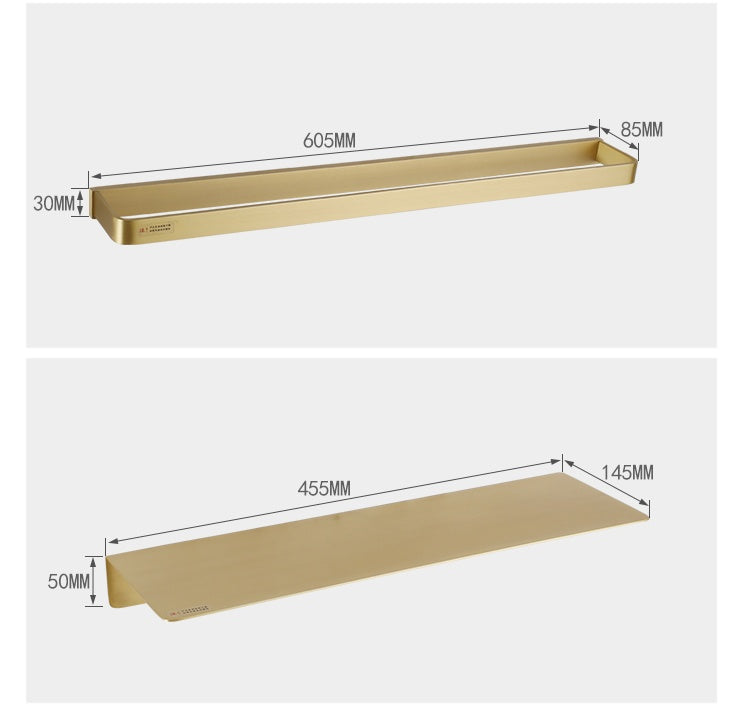 Size: Tissue Holder - Brushed Brass Solid Towel Rack Shelf