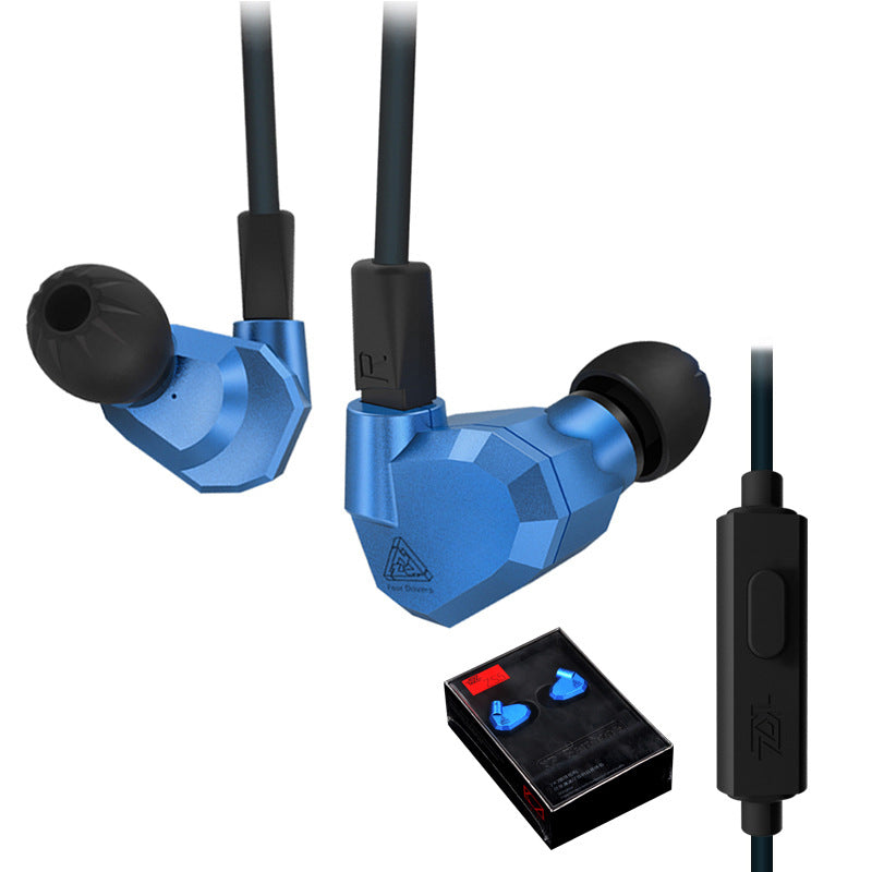 Color: Blue, Style: Standard Big Box - In-ear Headphones With Microphone