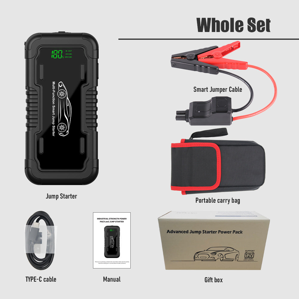 Specifications: Smart Electric Clamp Bottles, Capacity: 20000mah - Car 20000mah Emergency Start Power Supply With Led Lighting