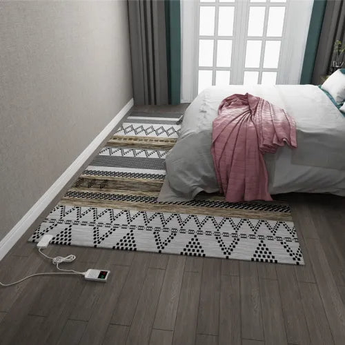 Specifications: Morocco 04, Size: 80cmx160cm-us, Power Supply: - Flocked Graphene Electric Heating Carpet