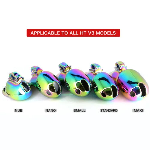 Specifications: Standar, Please Input: 40mm - 2 Rainbow Metal Chastity Lock Stainless Steel Toy Supplies