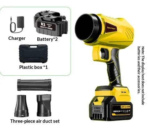 Model: 15 Batteries 1 Charger, Power Supply: Us-with Ductwork, Please Input: - Brushless Lithium-ion High-power Blower Fan For Household Dust Removal