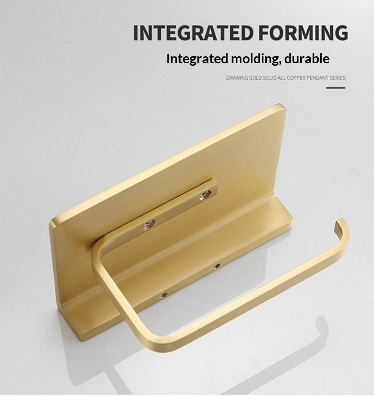 Size: Tissue Holder - Brushed Brass Solid Towel Rack Shelf