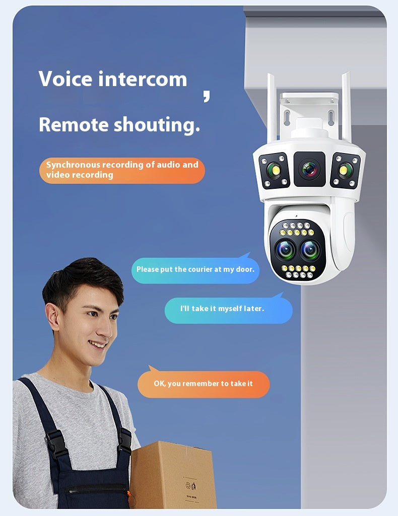 Specifications: 20 Style, Network Supply Mode: Wifi4g-eu, Power Supply: - Wireless Camera Monitoring Dual-screen Home Night Vision Hd