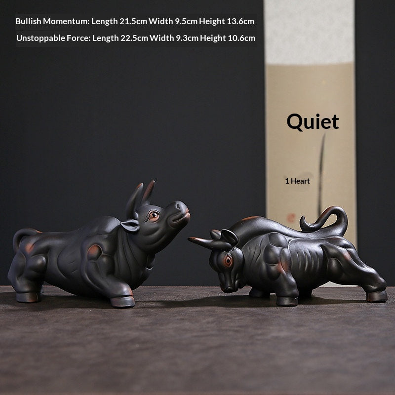 Style: Arrogant, Size: Large Size - Purple Clay Bullish Spirit Soaring To The Heavens Tea Pet Ornament Premium Accessory