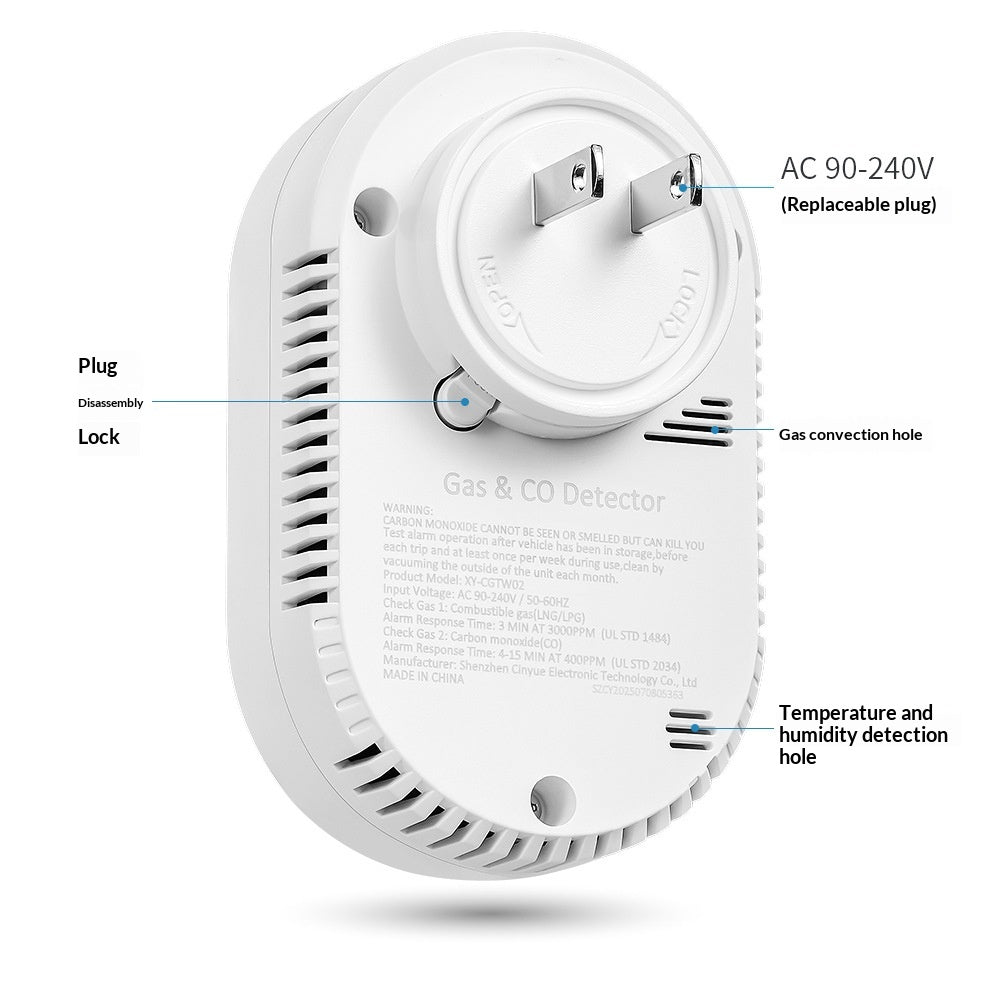 Specifications: 01 Model, Power Supply: Uk - Carbon Monoxide Detector For Home And Rv Four-in-onemeasures Temperature Humidity And Gas