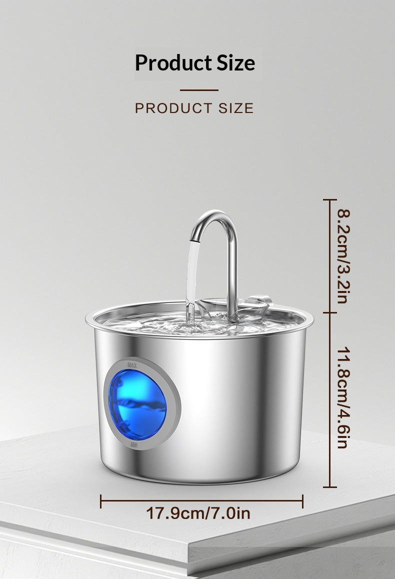 Specifications: Ty09 Round, Power Supply: Uk - Pet Water Fountain Stainless Steel Water Dispenser