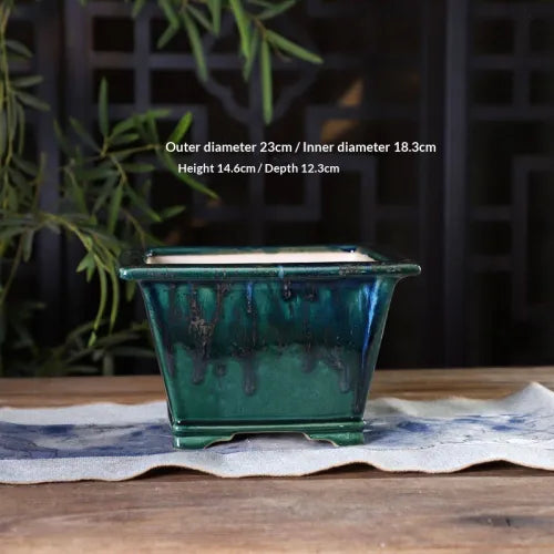 Style: Style 13 - Handmade Ceramic Glazed Basins For Flower Pots Bonsai Green Plants Potted And Outdoor Planters