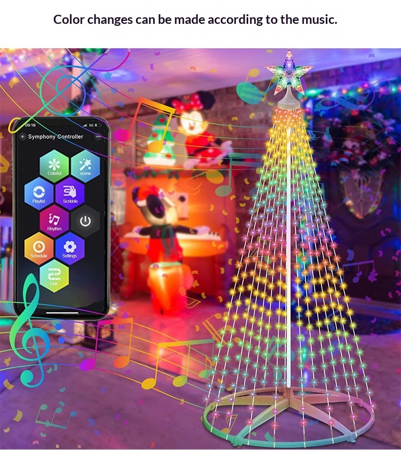 Specifications: 330 Lights, Power Supply: Eu - Rgb Color-changing Conical Remote-controlled App-powered Indooroutdoor Tree Lights