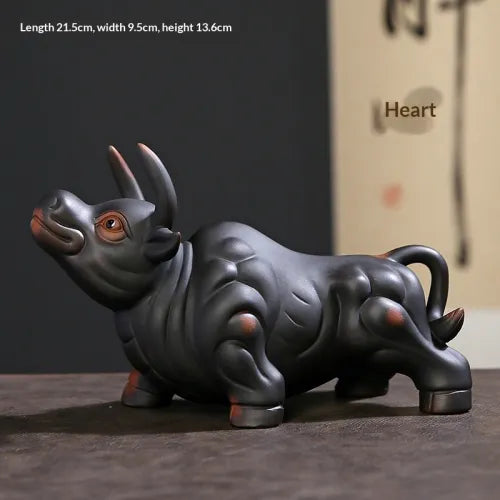 Style: Arrogant, Size: Large Size - Purple Clay Bullish Spirit Soaring To The Heavens Tea Pet Ornament Premium Accessory