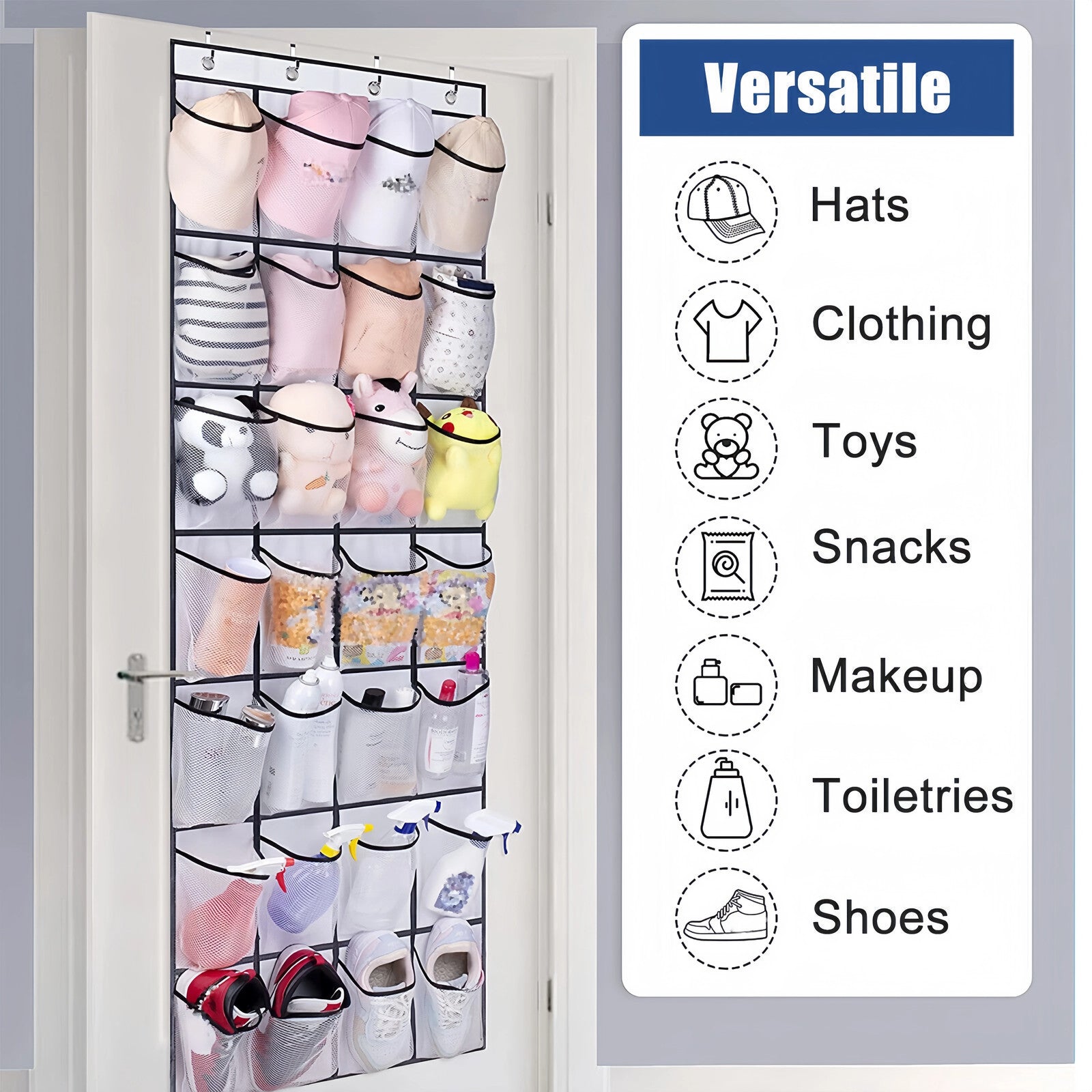Over Door Shoe Organizer Rack Hanging Storage Holder Hanger Bag Closet 28 Pocket