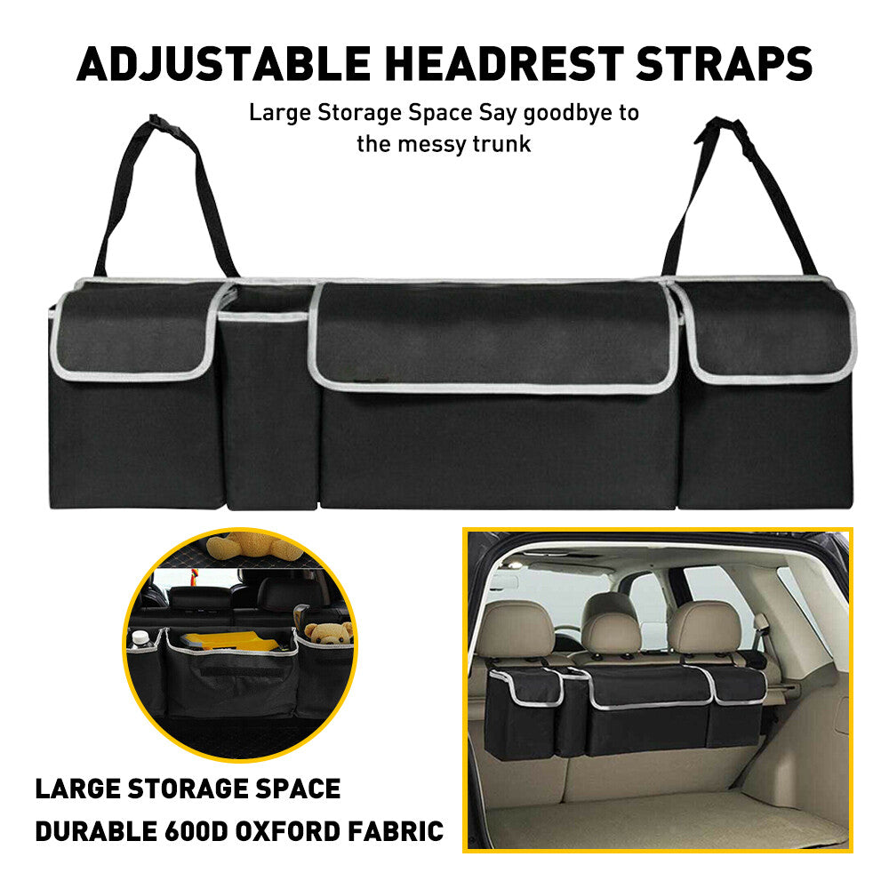 Car Trunk Organizer Oxford Interior Accessories Back Seat Storage Bag 4 Pocket
