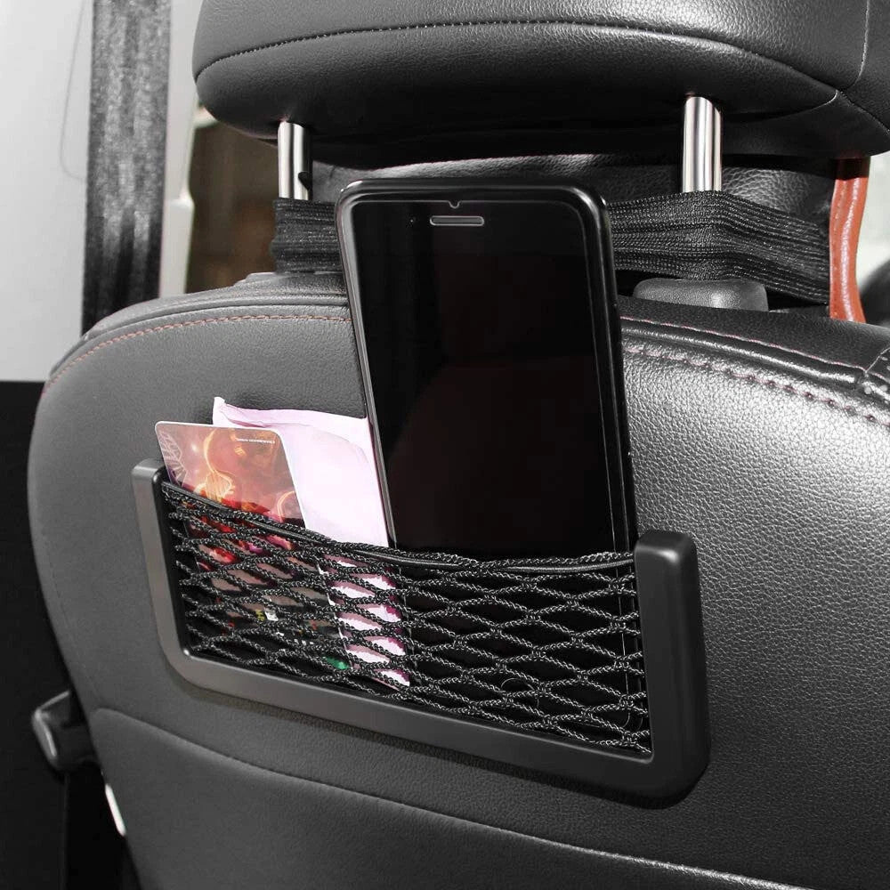 4Pcs Car Interior Body Edge Elastic Net Bag Phone Holder Storage Mesh Accessory