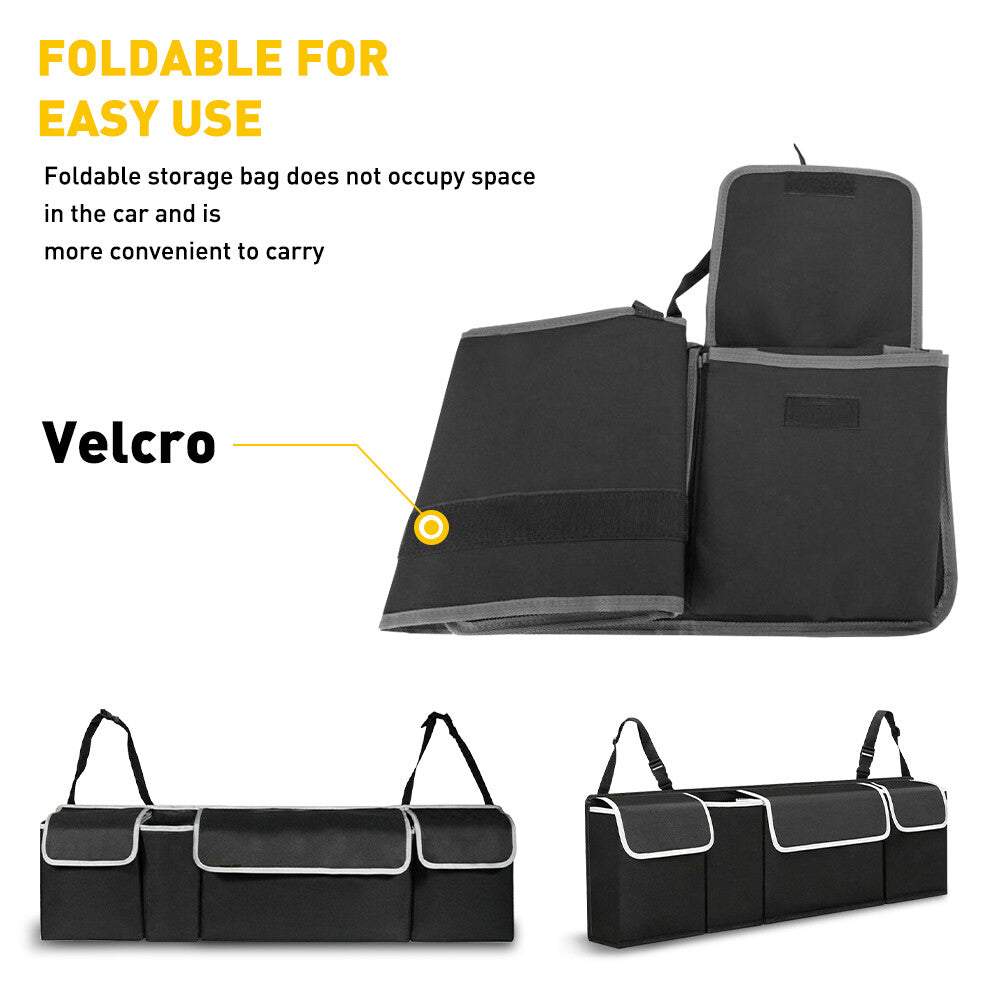 Car Trunk Organizer Oxford Interior Accessories Back Seat Storage Bag 4 Pocket