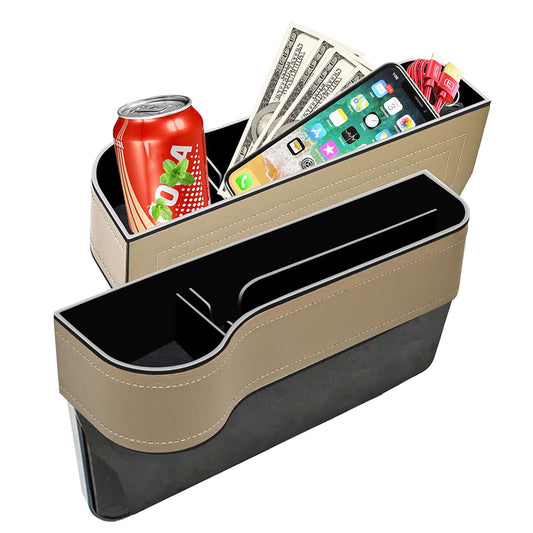 Car Seat Gap Filler Leather Multifunctional Accessories with Storage Organizer