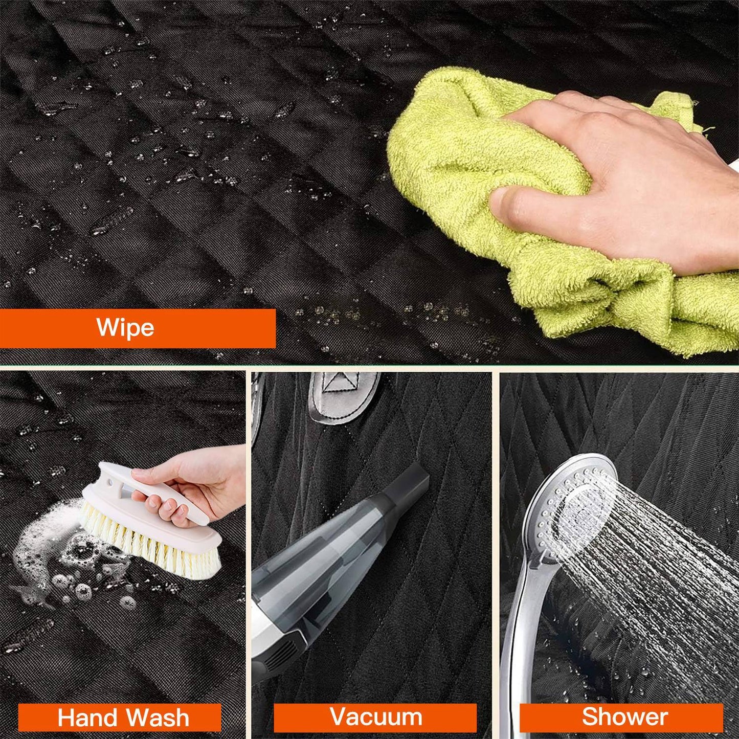 Dog Seat Cover Scratchproof Pet Rear Seat Protector Pad Seat Belt Car Travel Mat