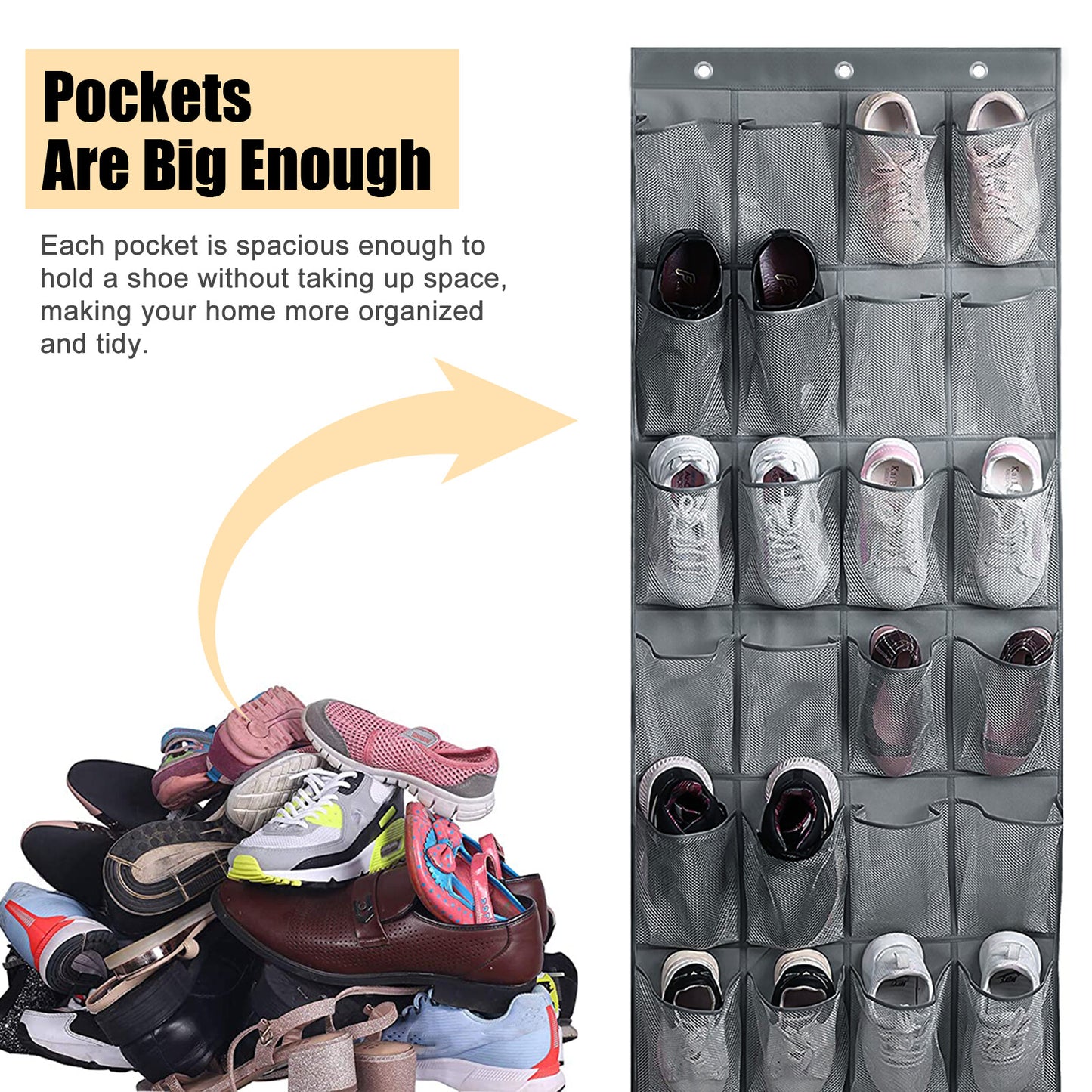 Over Door Shoe Organizer Rack Hanging Storage Holder Hanger Bag Closet 28 Pocket