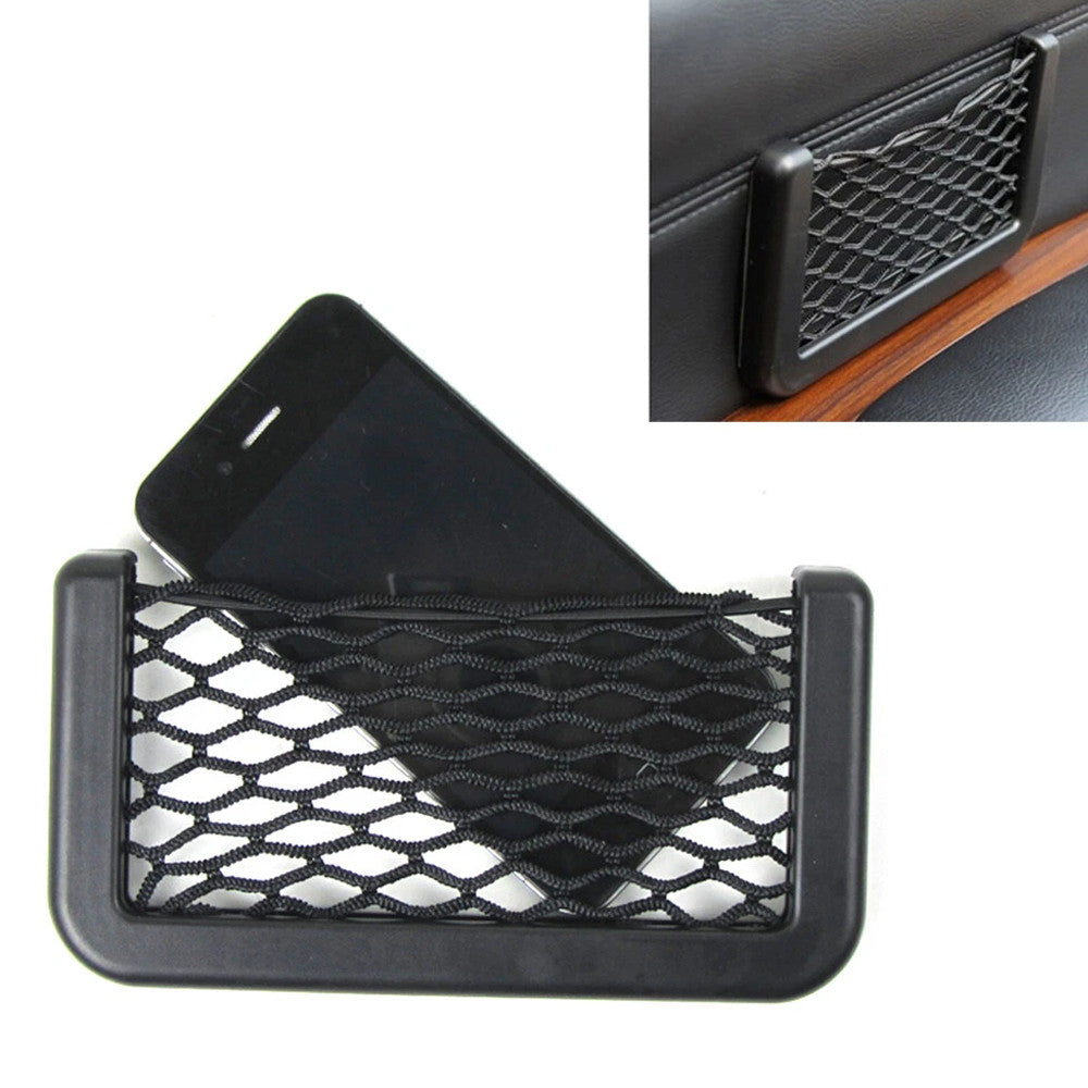 4Pcs Car Interior Body Edge Elastic Net Bag Phone Holder Storage Mesh Accessory