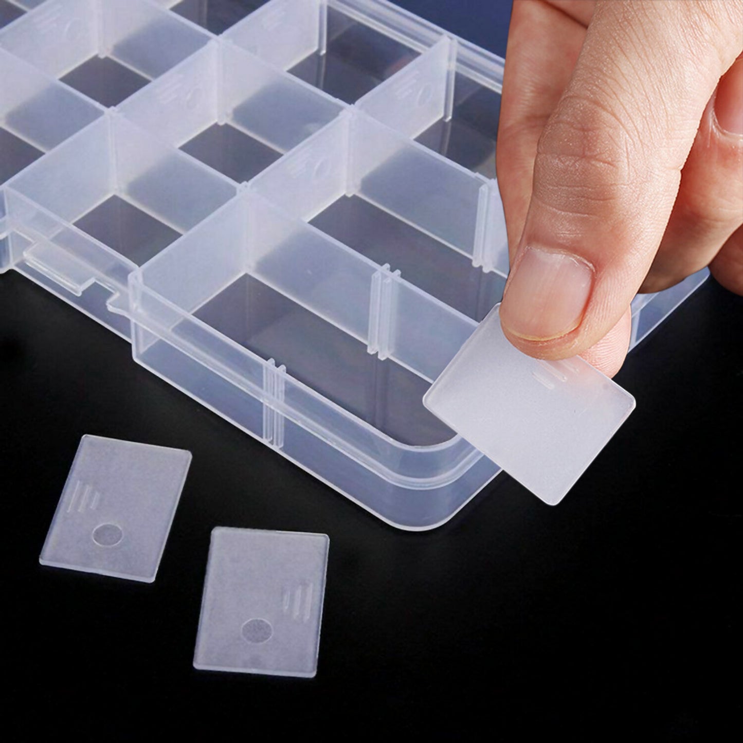 6 Pack Clear Jewelry Box Plastic Bead Storage Craft Container Earrings Organizer