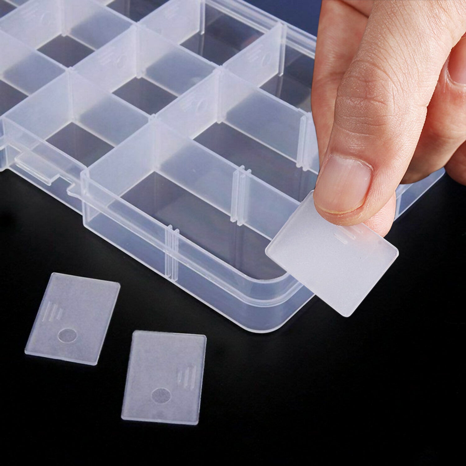 6 Pack Clear Jewelry Box Plastic Bead Storage Craft Container Earrings Organizer