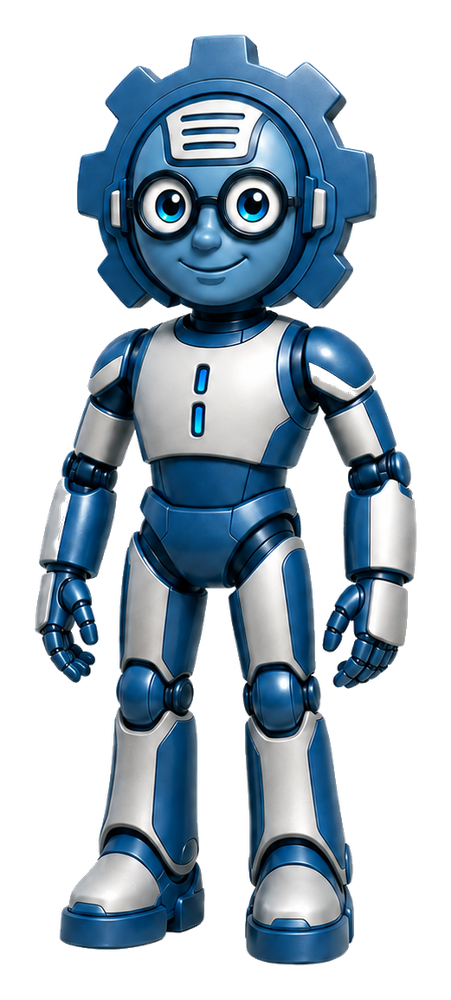 Cogman blue technology robot mascot